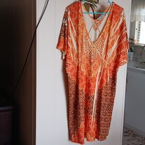 Unity orange print dress 2x